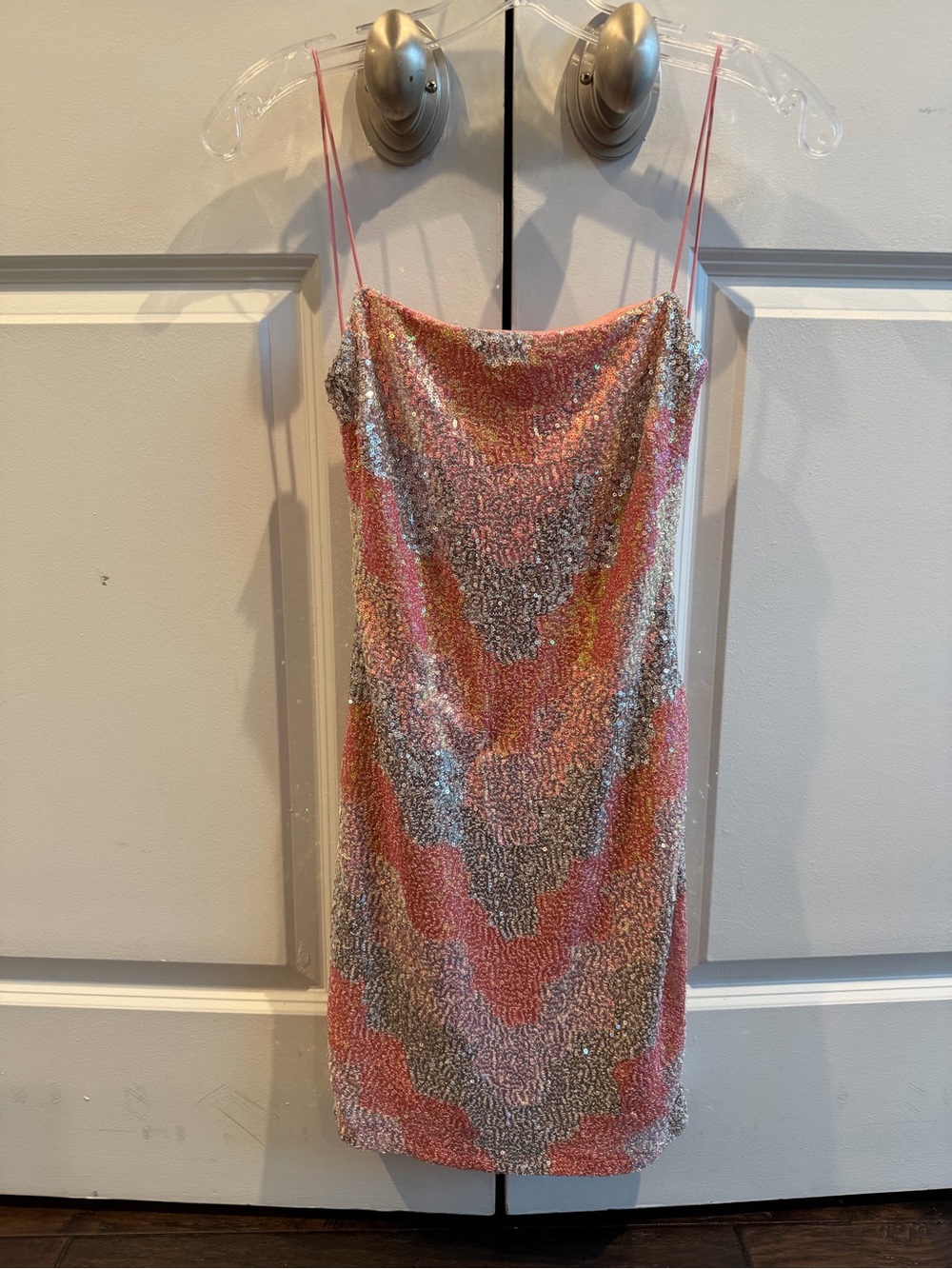 Windsor Pink Sequin backless Mini Dress
